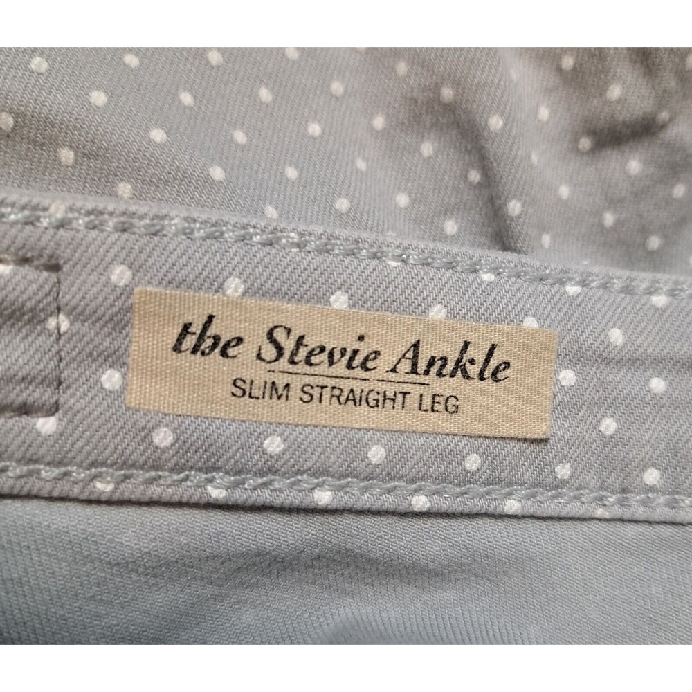 AG Adriano Goldschmied Gray The Stevie Polka Dot Slim Straight Leg Jeans Size 27 - Picture 4 of 13